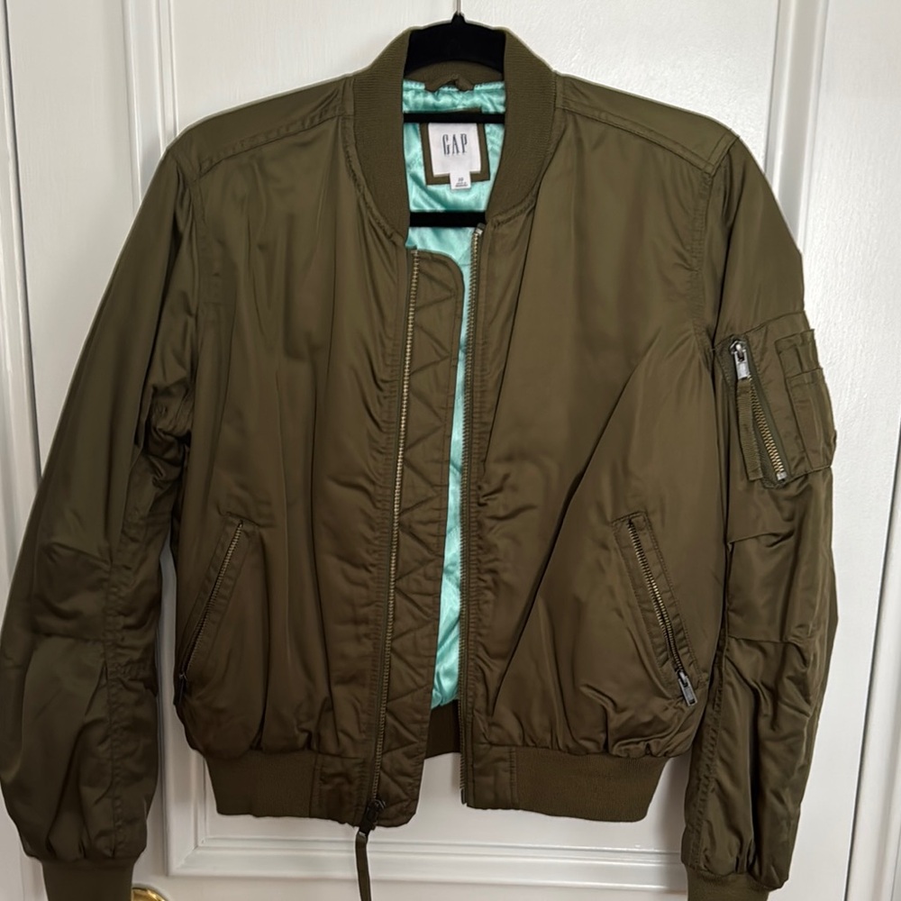 GAP Women's Olive Bomber Jacket
